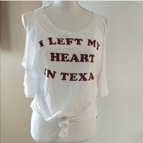 Buckle Tops - Cold shower top “left my heart in texas”